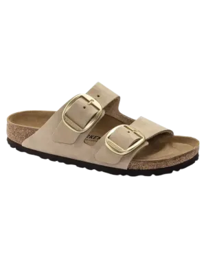 Arizona Big Buckle Nubuk Leather Sandals in Sandcastle