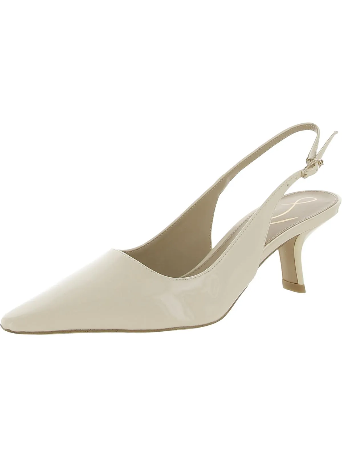 Bianka Womens Buckle Slip On Slingback Heels