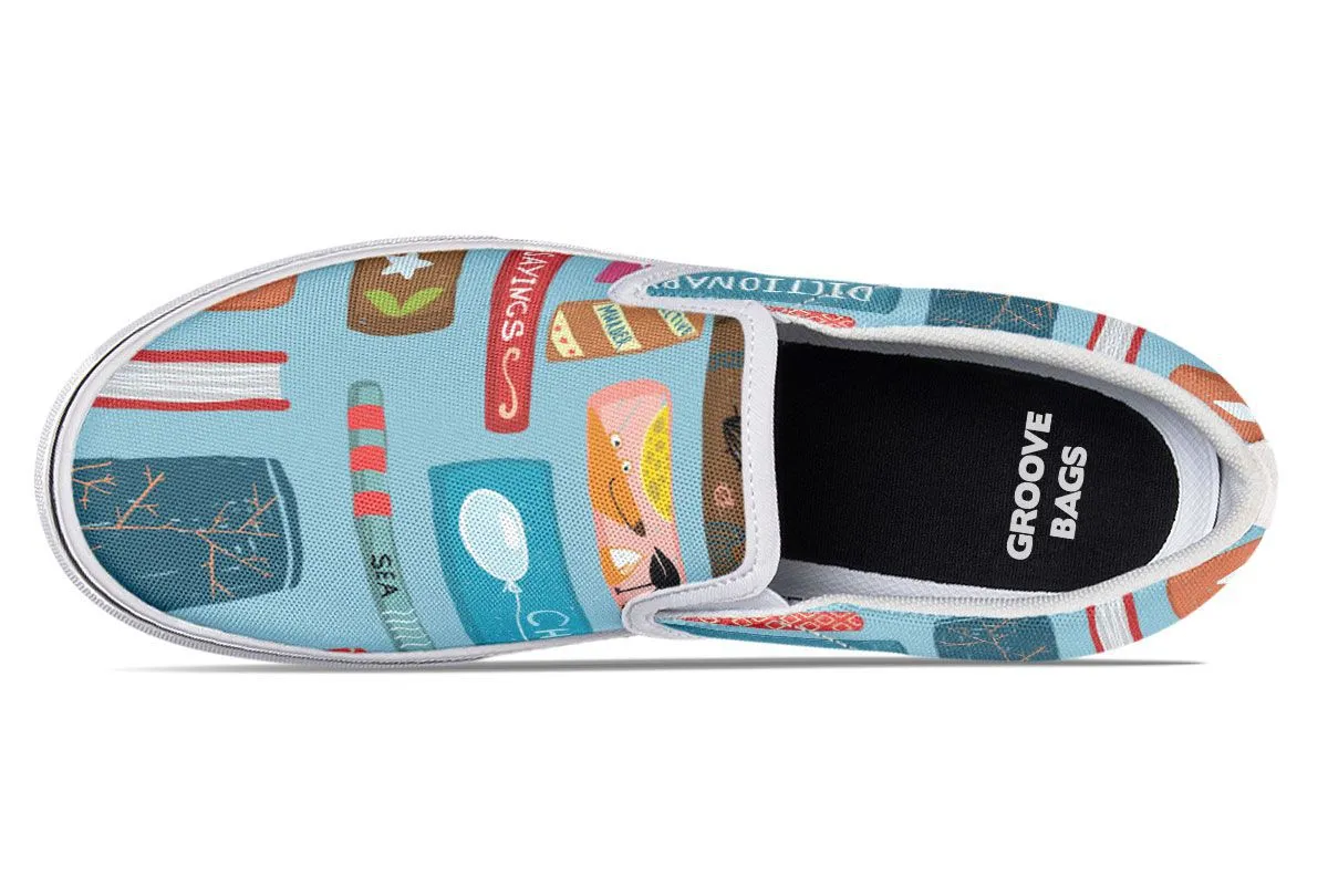 Book Title Slip-On Shoes