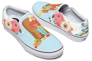 Botanical Knitting Slip-On Shoes