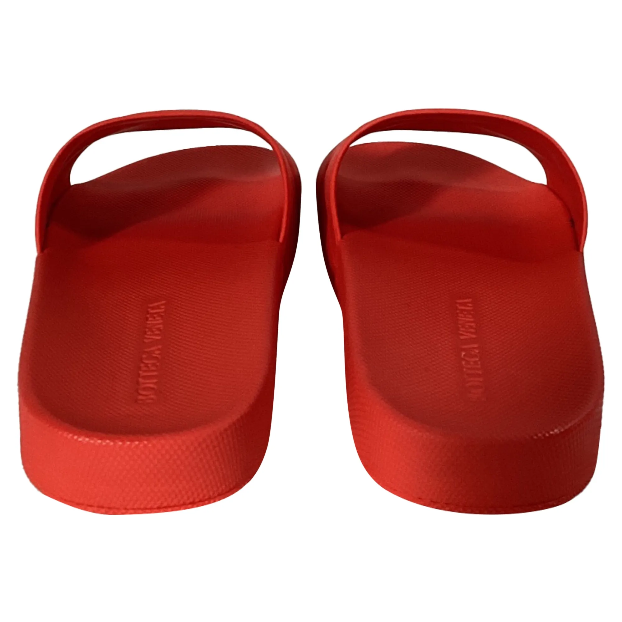 Bottega Veneta Slides in Red Rubber