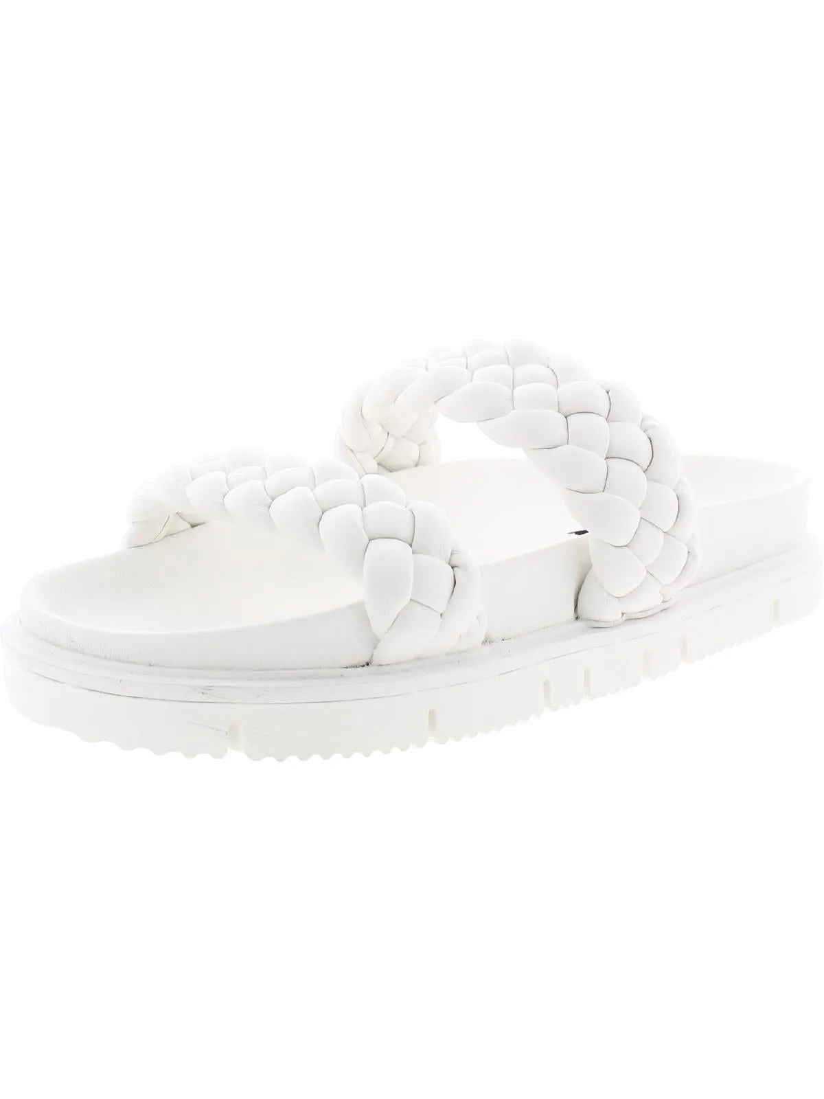 Brade Womens Faux Leather Slides Platform Sandals