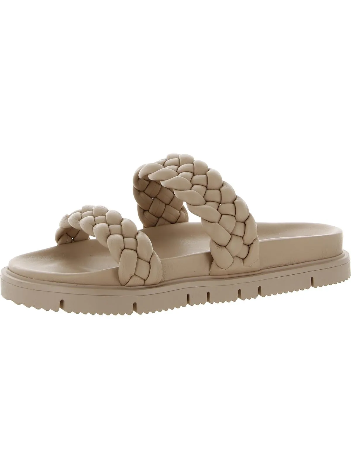 Brade Womens Faux Leather Slides Platform Sandals