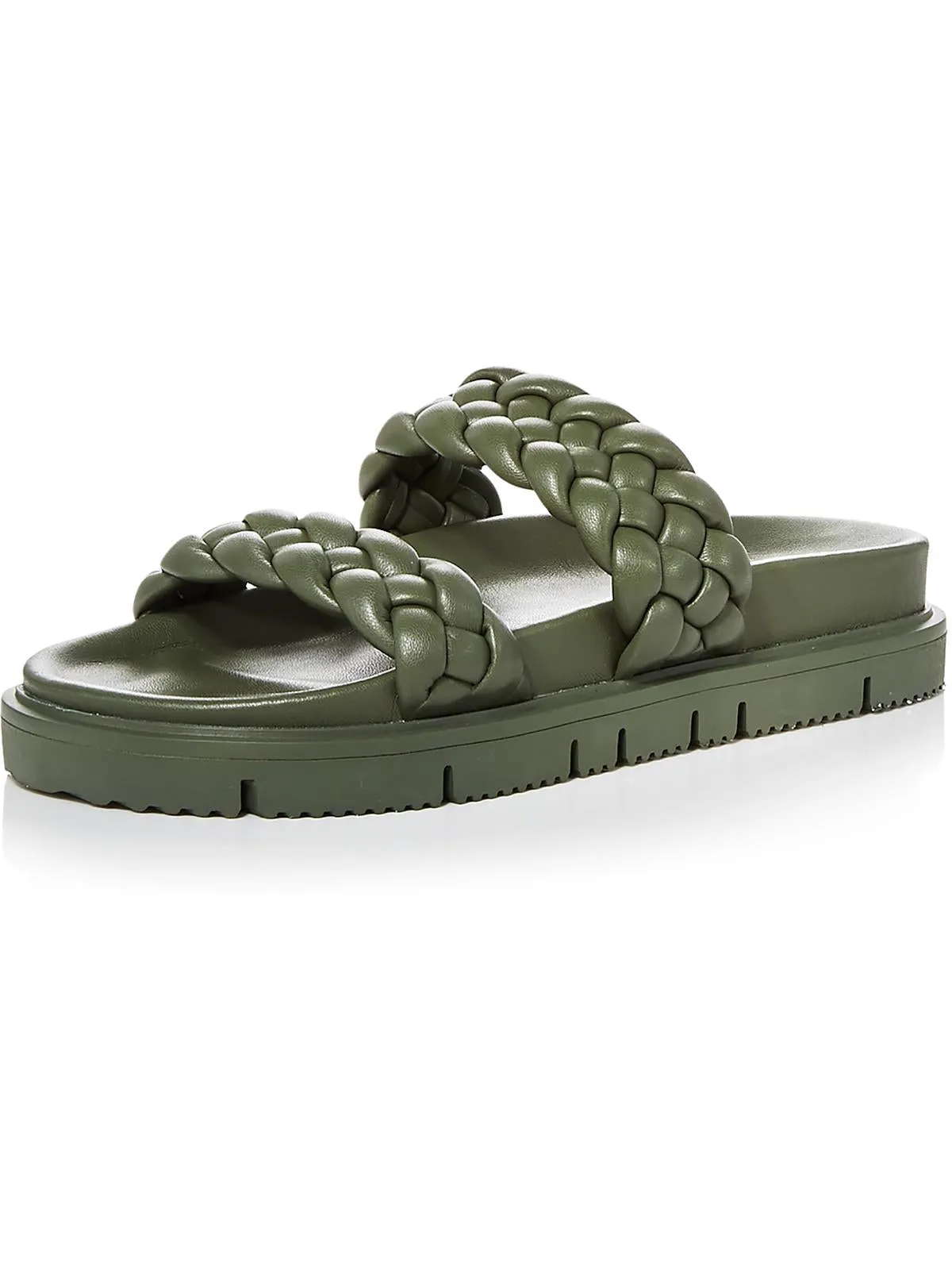 Brade Womens Faux Leather Slides Platform Sandals