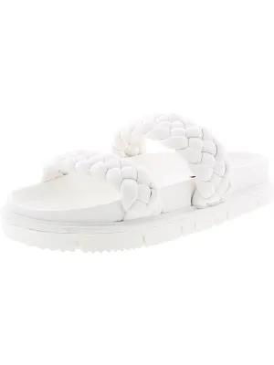 Brade Womens Faux Leather Slides Platform Sandals