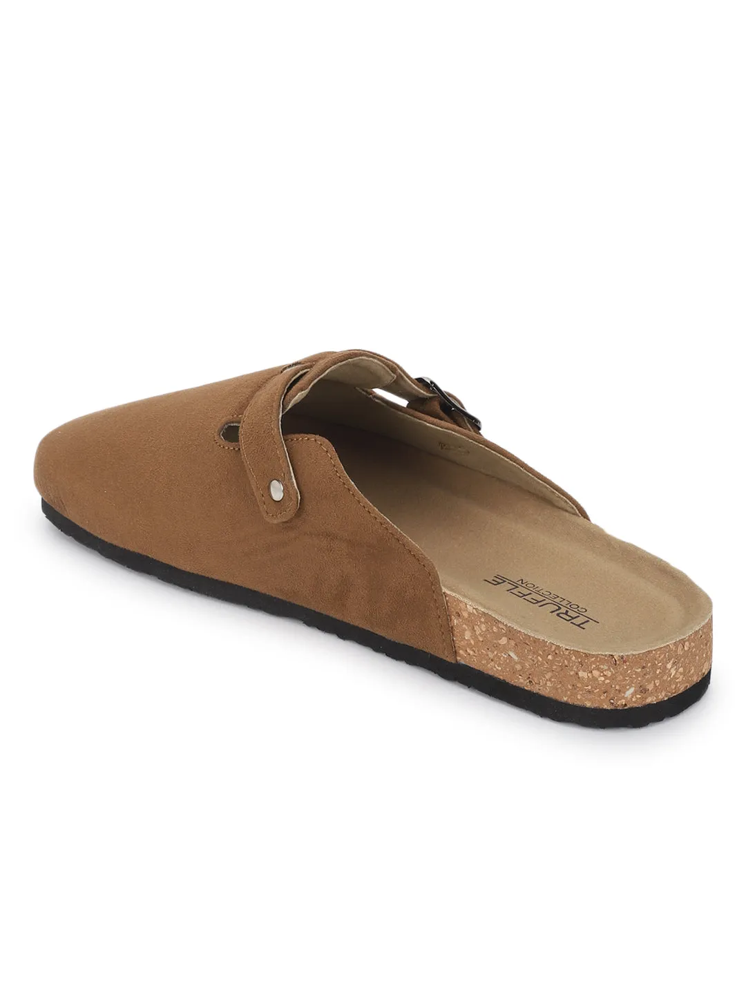 Brown Suede Cork-Latex Soft Footbed Flats (TC-100506-BRO)
