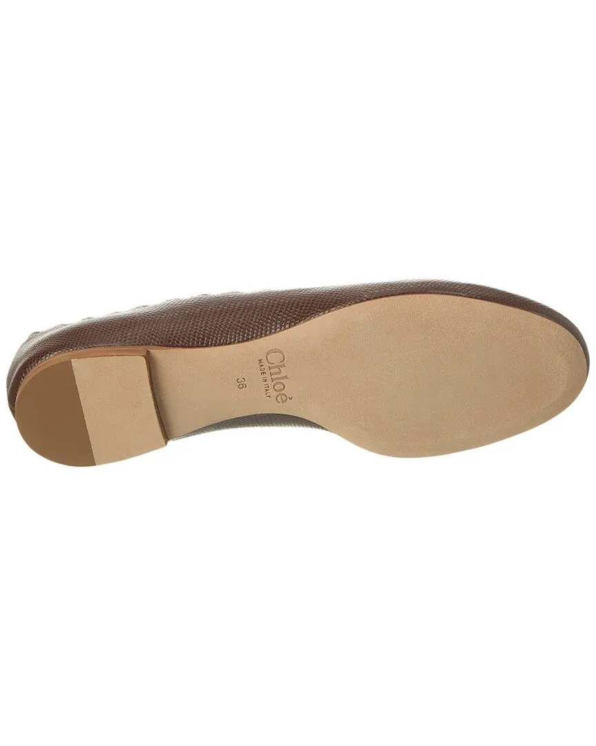 Chlo�� Lauren Scalloped Leather Ballerina Flat
