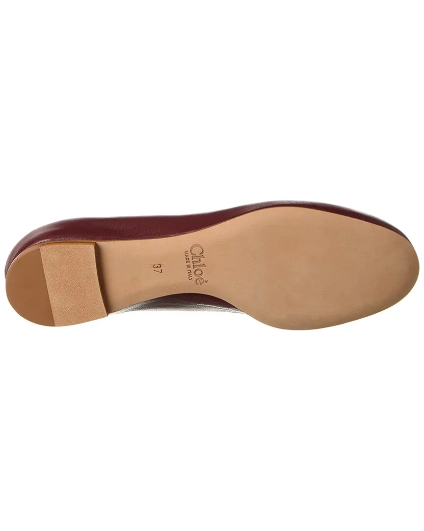 Chloé Lauren Scalloped Leather Ballerina Flat