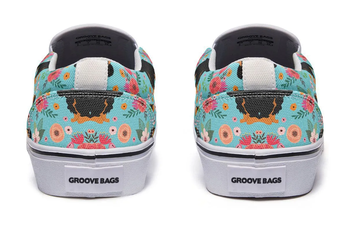 Cocker Spaniel Flower Slip-On Shoes