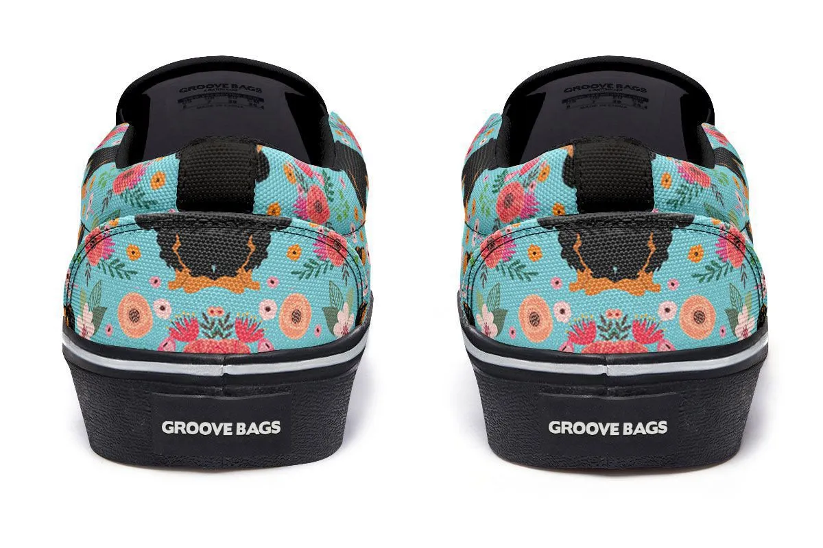 Cocker Spaniel Flower Slip-On Shoes