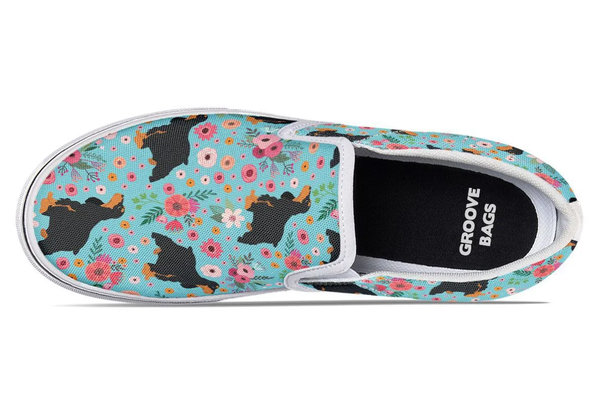 Cocker Spaniel Flower Slip-On Shoes