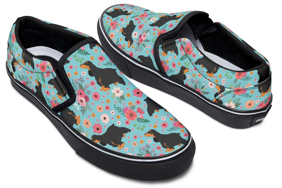 Cocker Spaniel Flower Slip-On Shoes