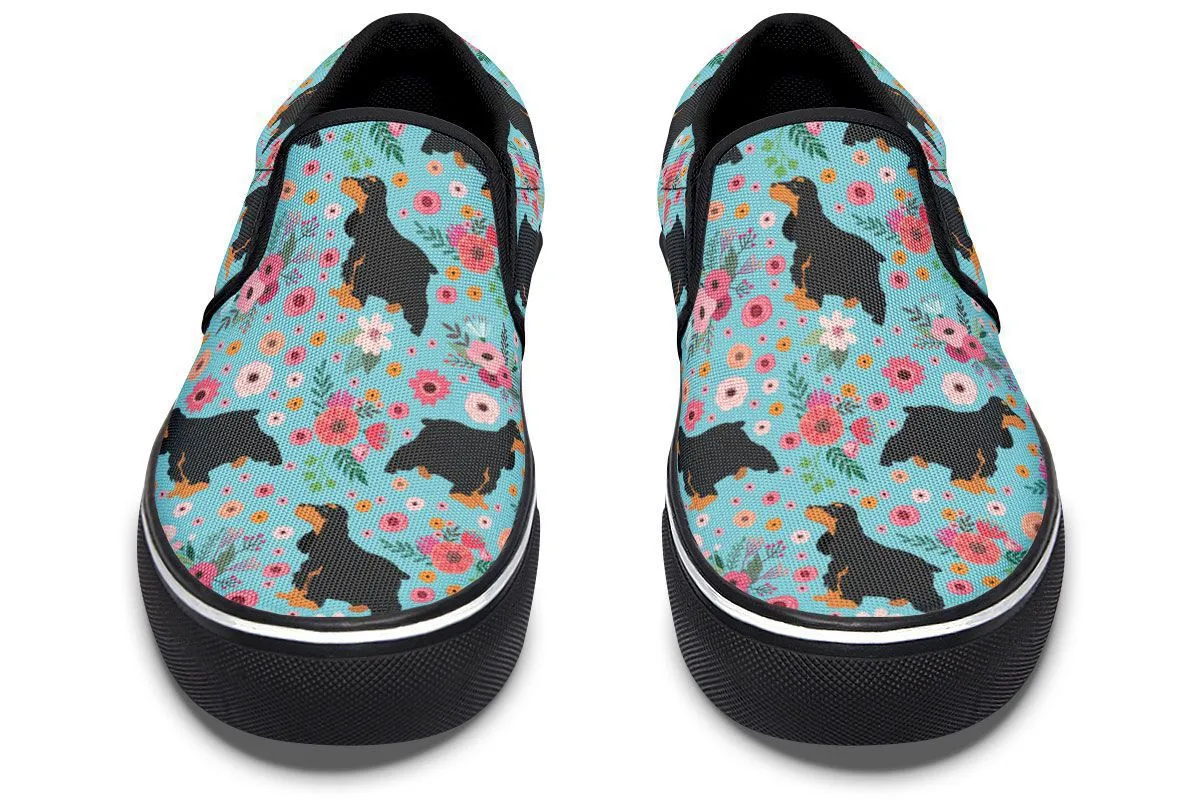 Cocker Spaniel Flower Slip-On Shoes