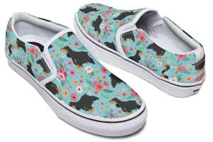 Cocker Spaniel Flower Slip-On Shoes