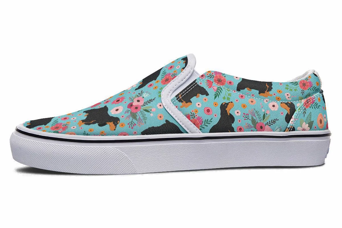 Cocker Spaniel Flower Slip-On Shoes