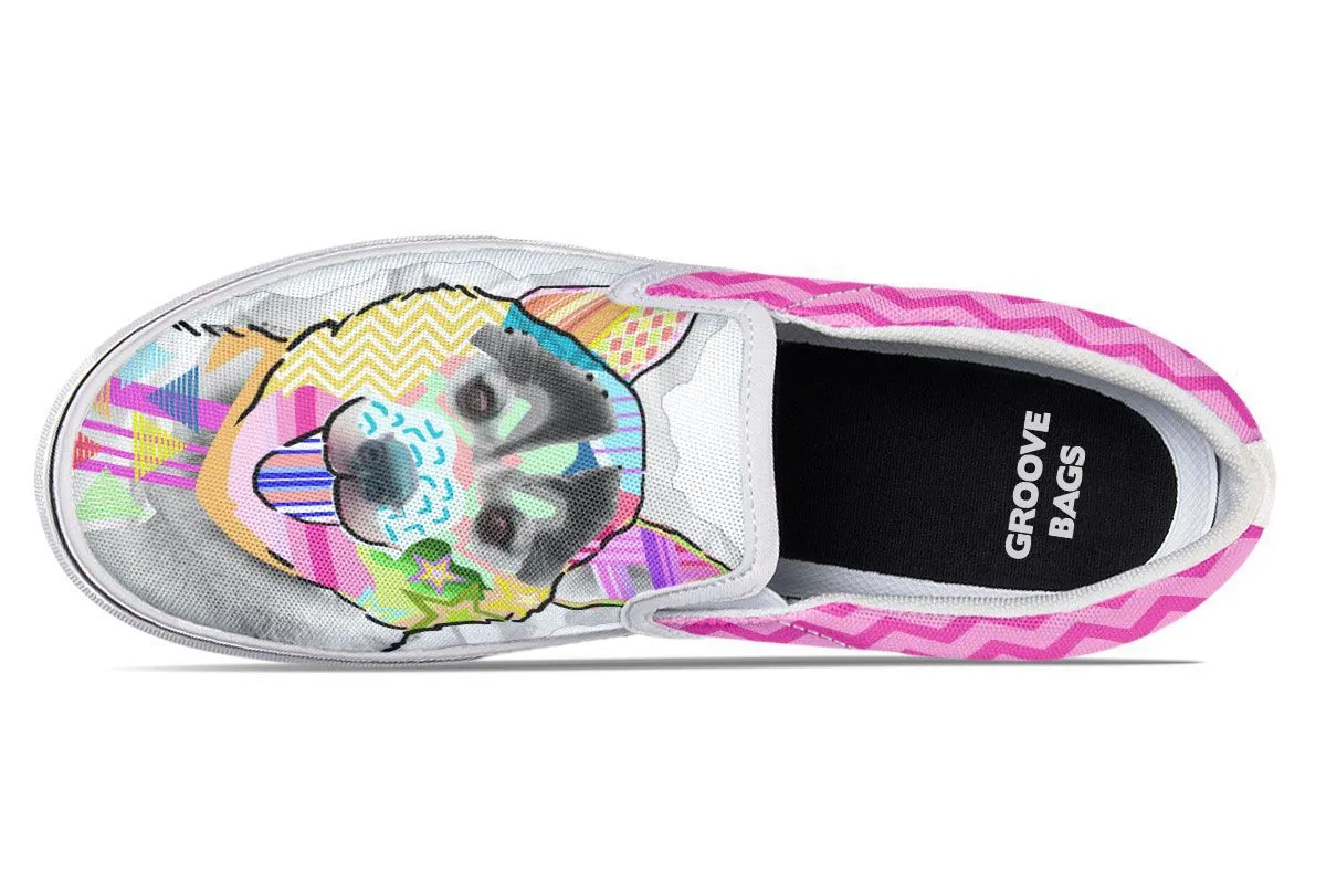 Collage Pup Husky Slip-On Shoes