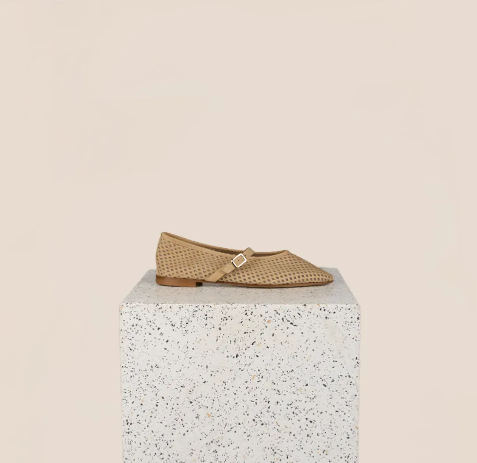 Cori - Perforated Sand Suede