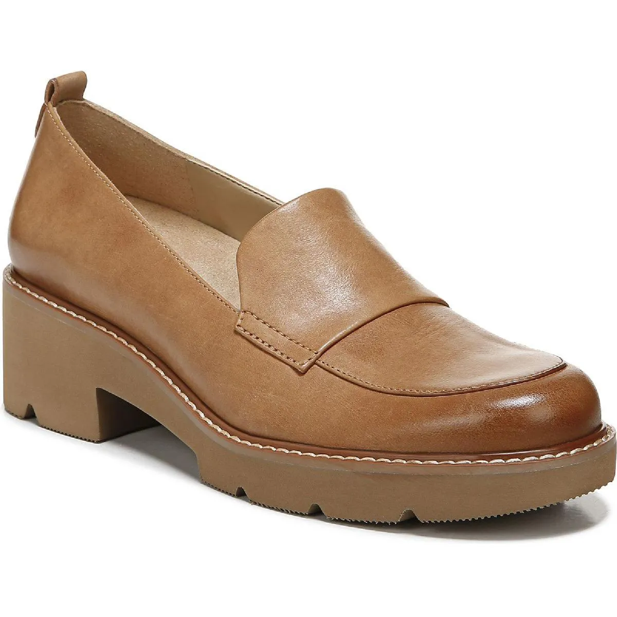 Darry Womens Lugged Sole Slip On Loafer Heels