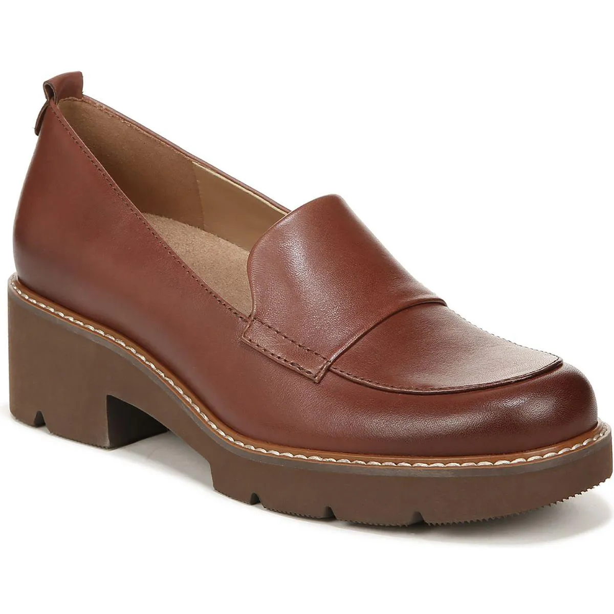 Darry Womens Lugged Sole Slip On Loafer Heels
