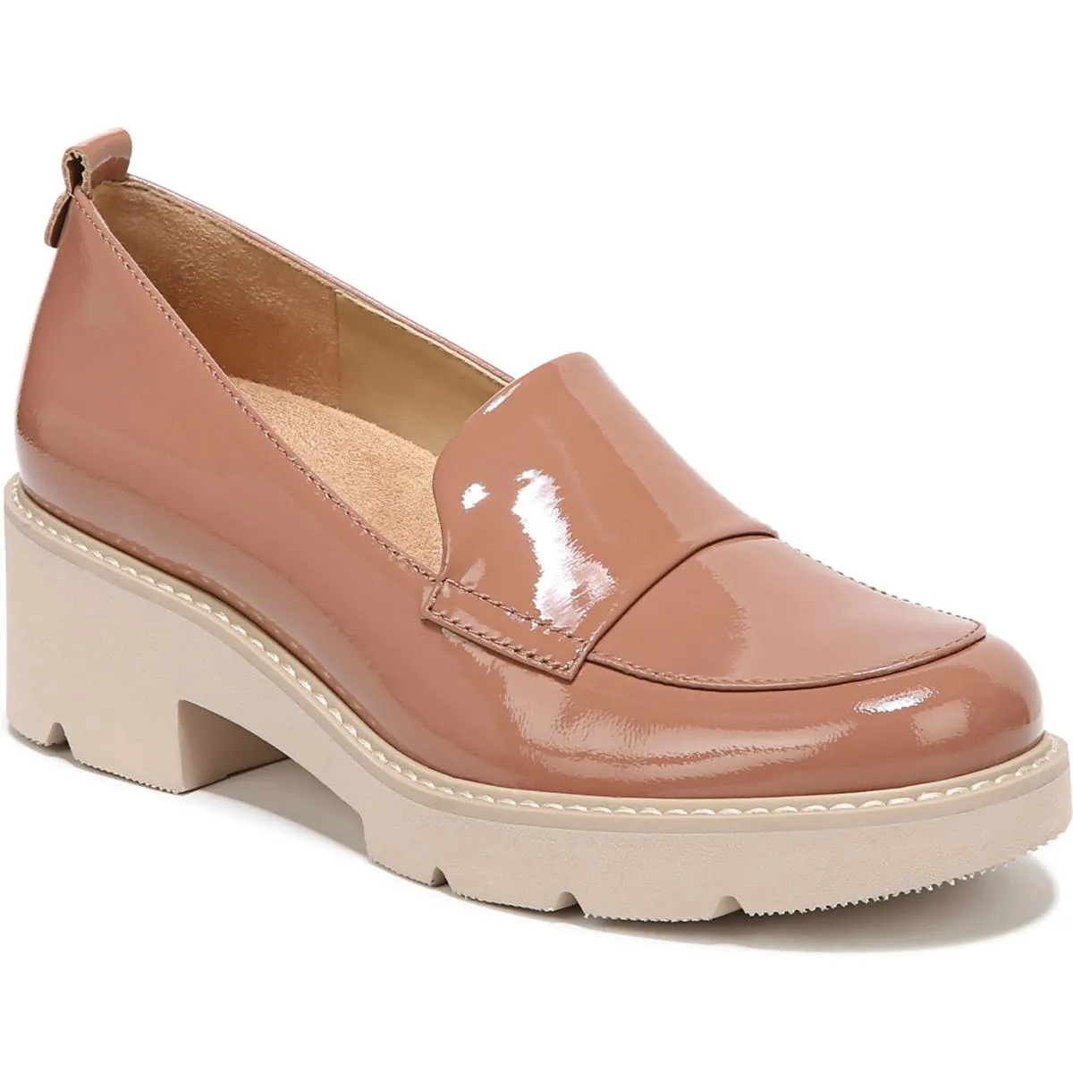 Darry Womens Lugged Sole Slip On Loafer Heels