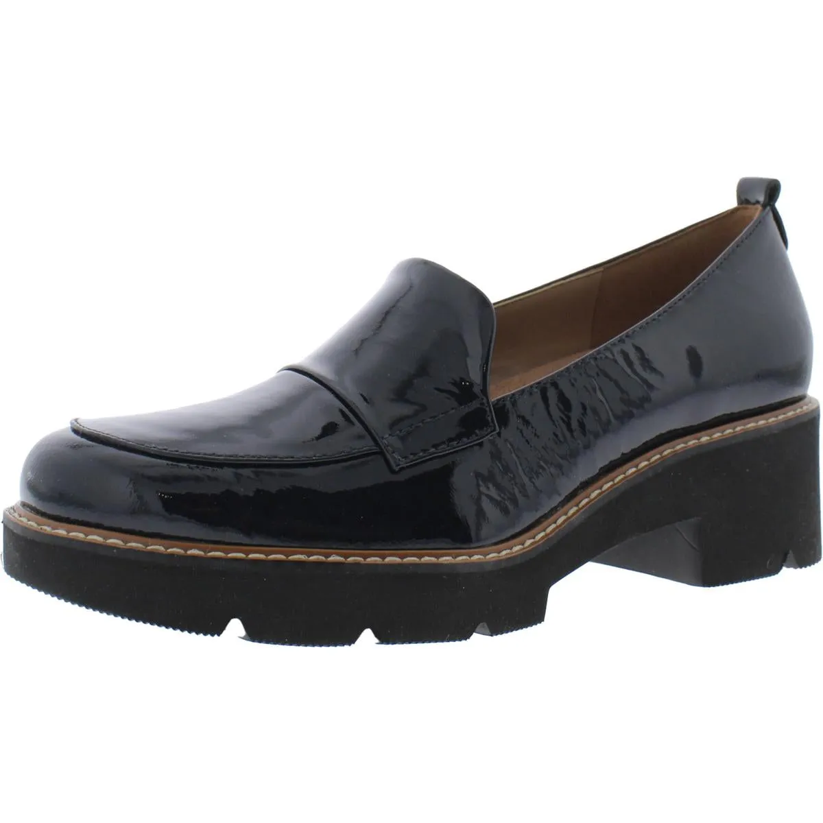 Darry Womens Lugged Sole Slip On Loafer Heels