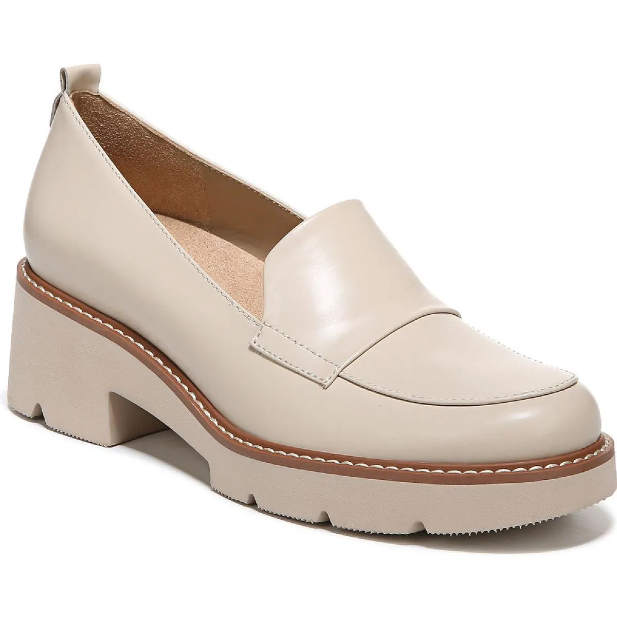 Darry Womens Lugged Sole Slip On Loafer Heels