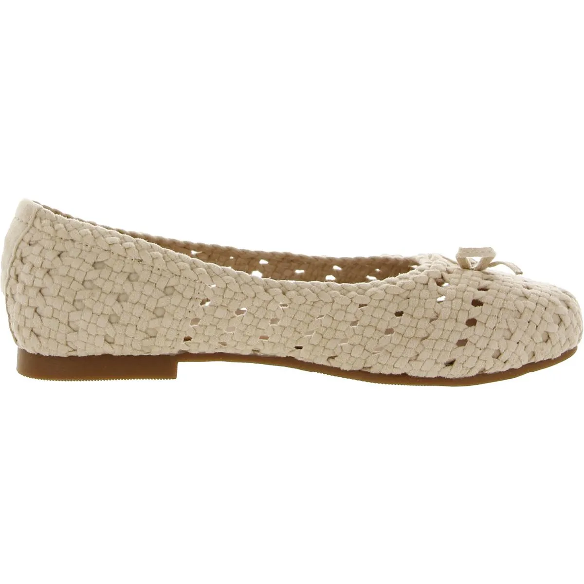 Dawn Womens Slip On Woven Ballet Flats