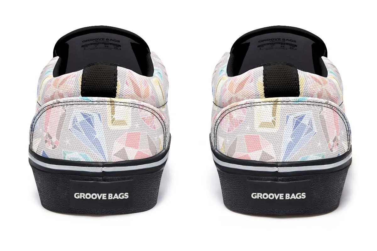 Diamond Pattern Slip-On Shoes