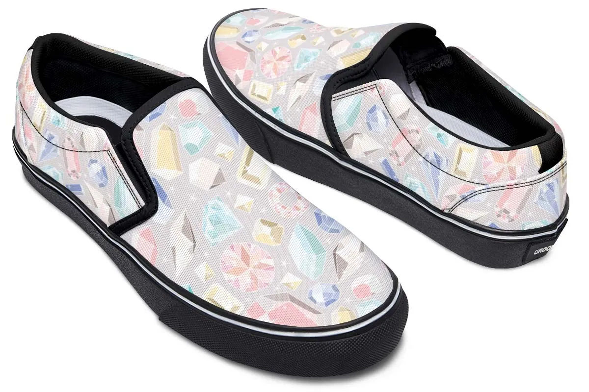 Diamond Pattern Slip-On Shoes