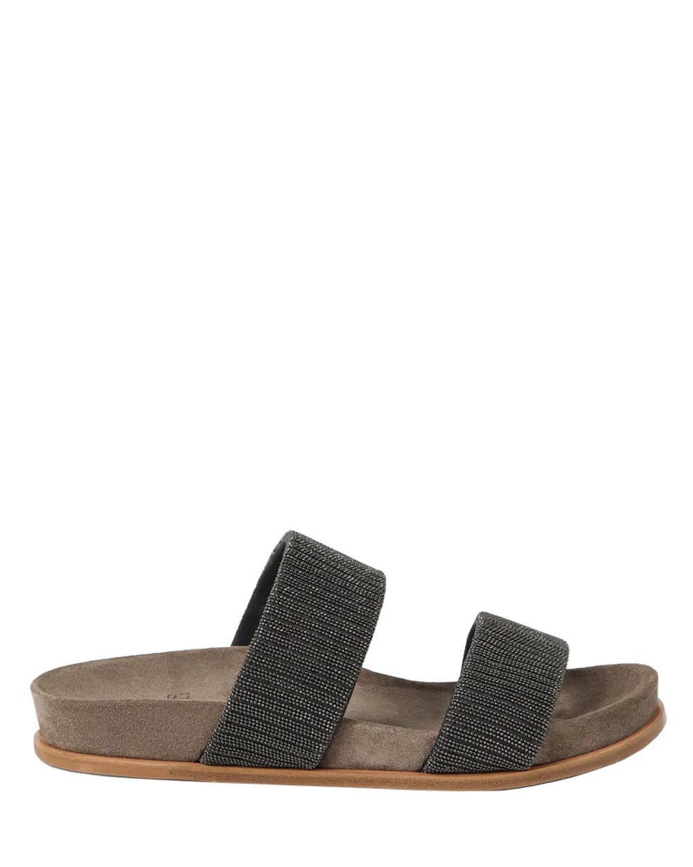 Double Monili Strap Slides in Anthracite