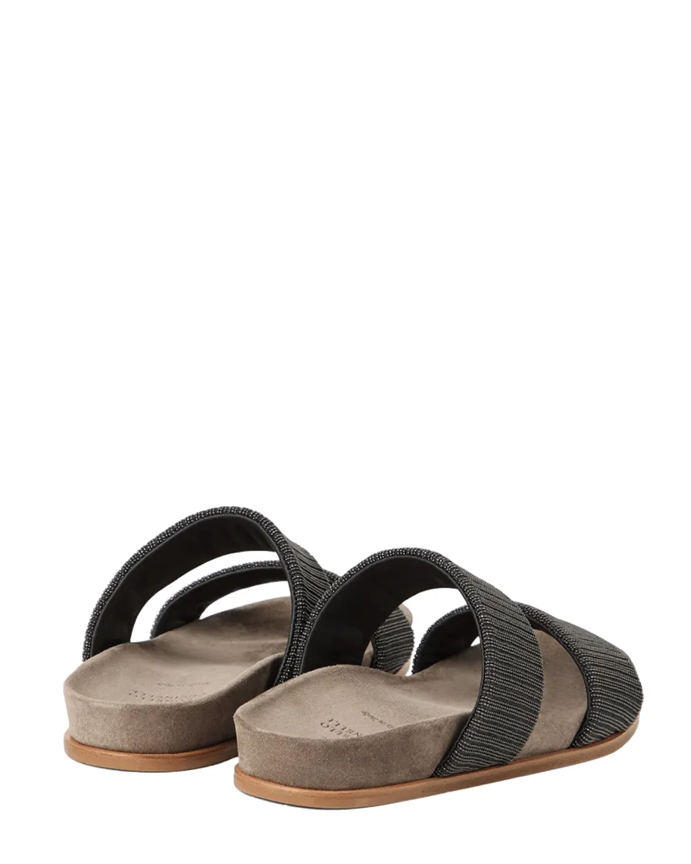 Double Monili Strap Slides in Anthracite