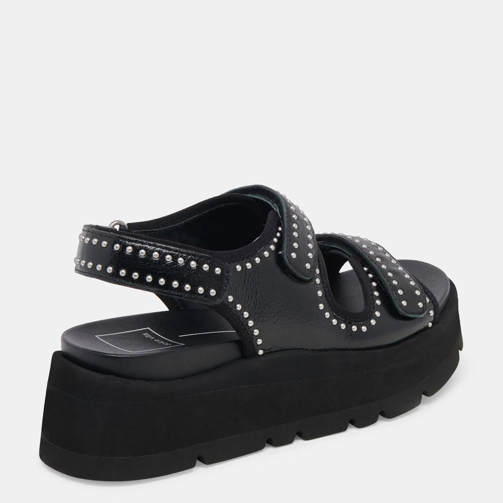 Dubai Stud Sandals Midnight Crinkle Patent