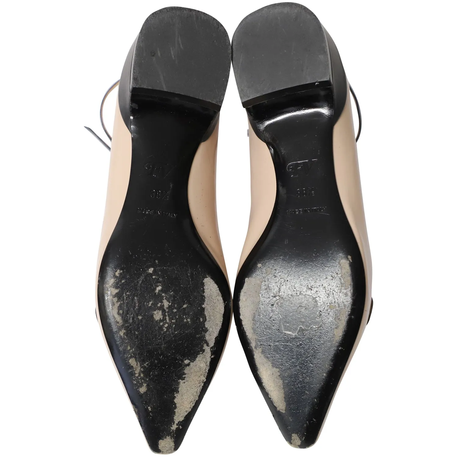 Fabrizio Viti Cut Out Ballet Flats in Pink Patent Leather