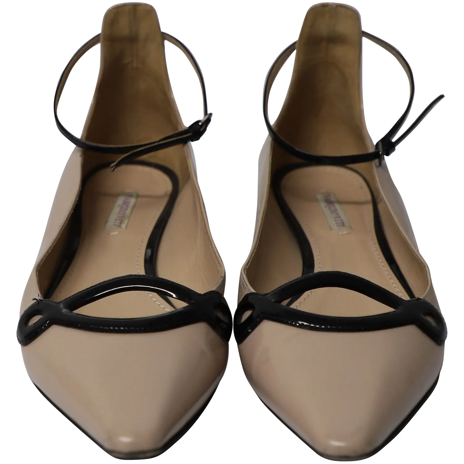 Fabrizio Viti Cut Out Ballet Flats in Pink Patent Leather