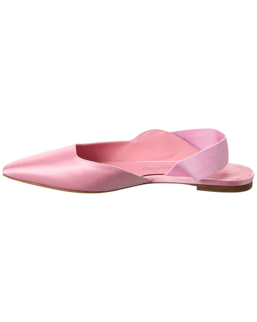 Ferragamo Vania Satin Slingback Flat