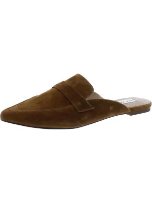 Flavor Womens Suede Pointed Toe Loafer Slides