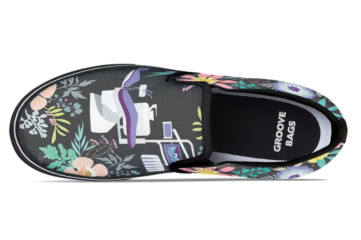 Floral Dentist Office Slip-On Shoes