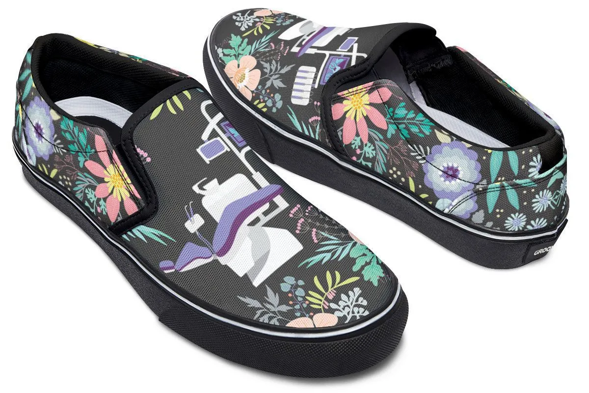 Floral Dentist Office Slip-On Shoes