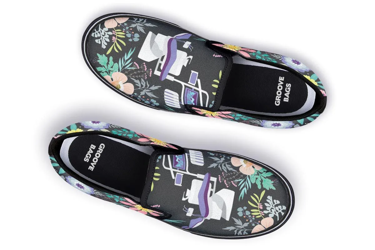Floral Dentist Office Slip-On Shoes