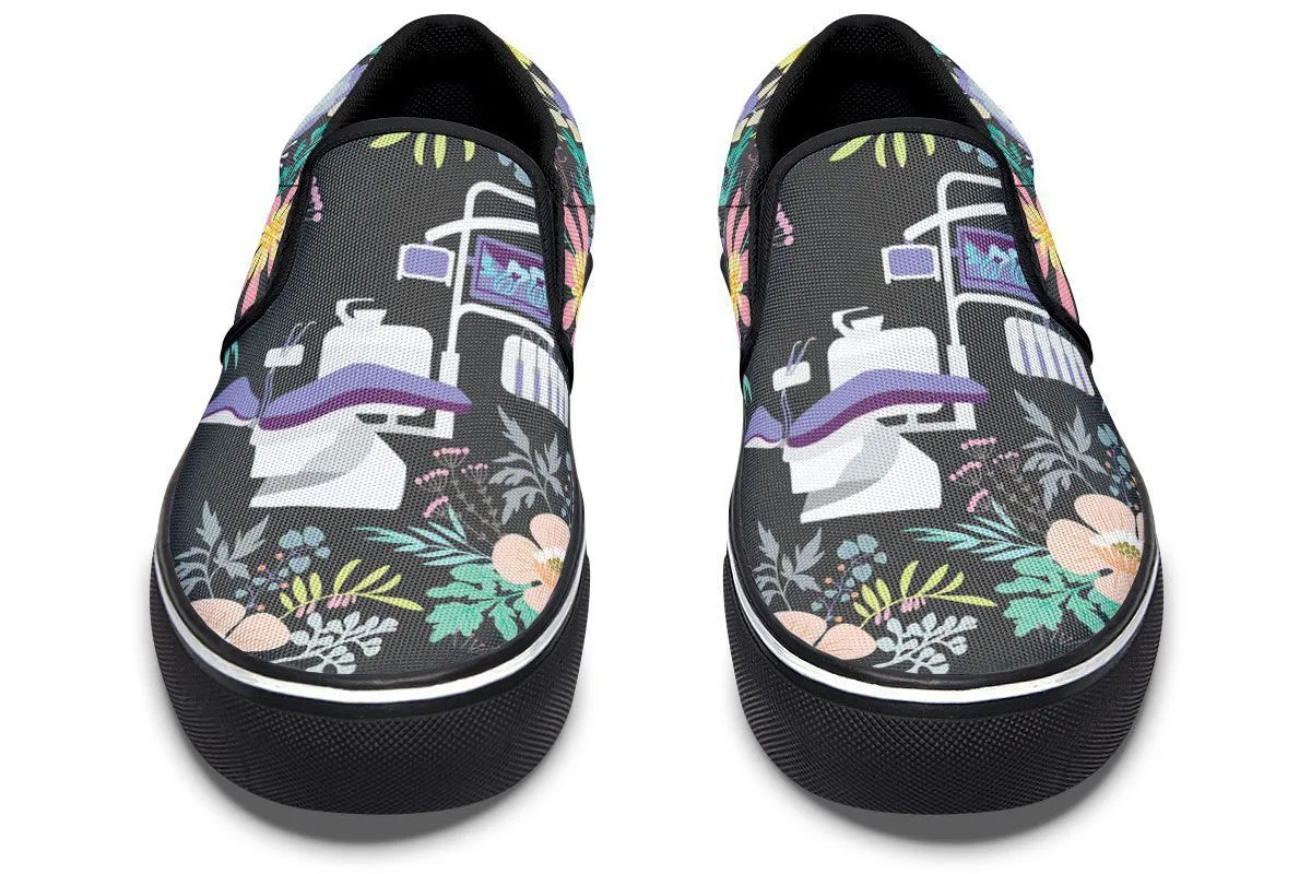 Floral Dentist Office Slip-On Shoes