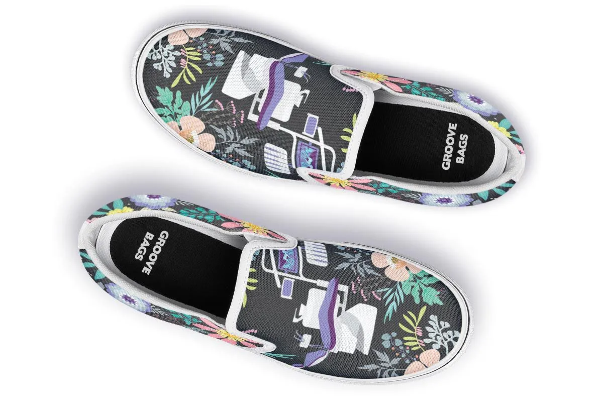 Floral Dentist Office Slip-On Shoes