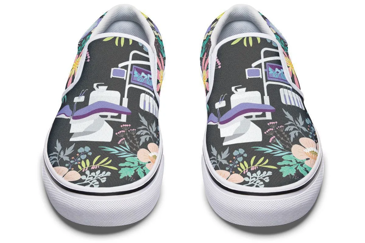 Floral Dentist Office Slip-On Shoes
