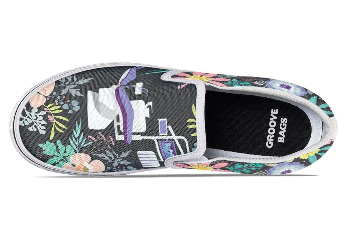Floral Dentist Office Slip-On Shoes