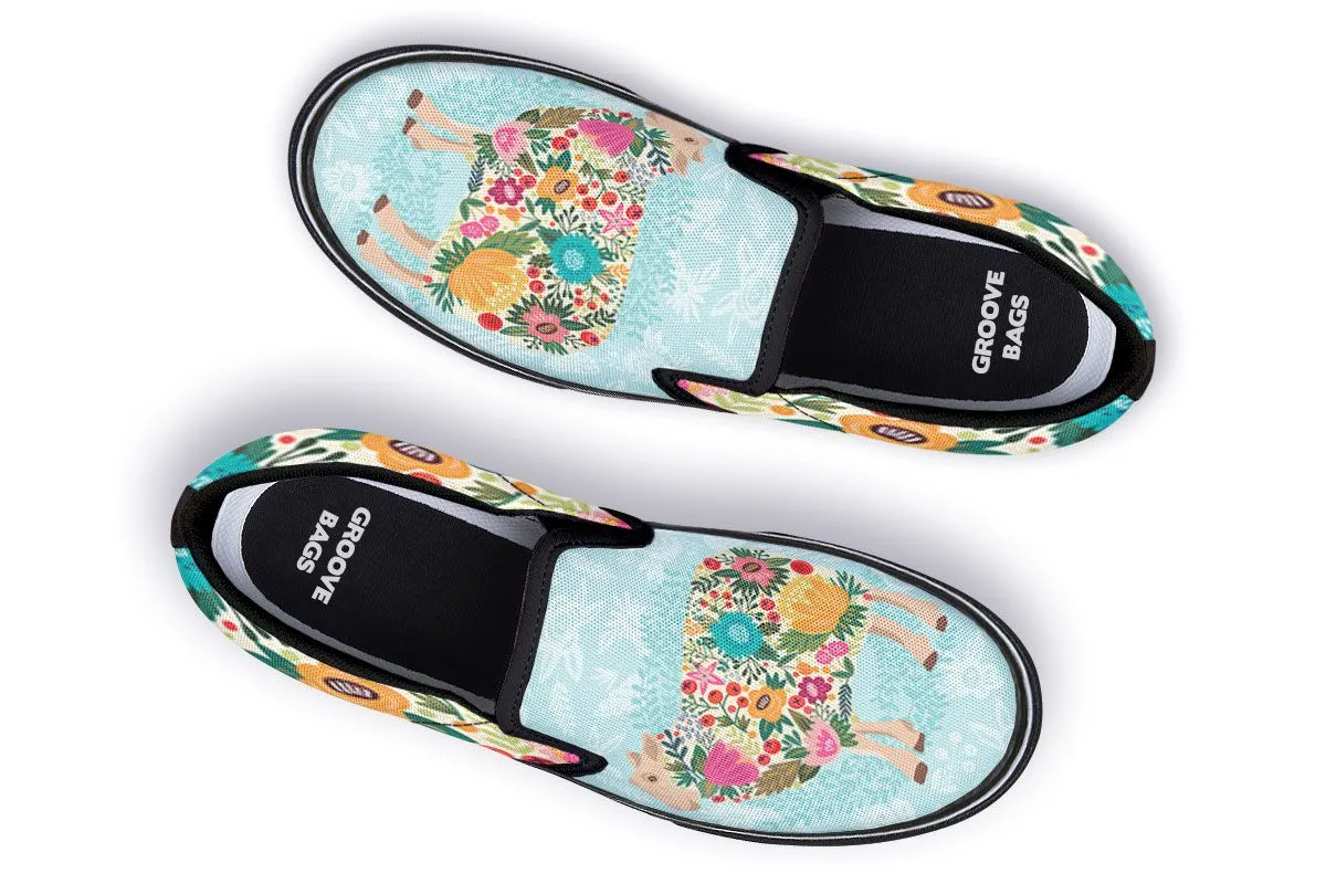 Floral Sheep Slip-On Shoes
