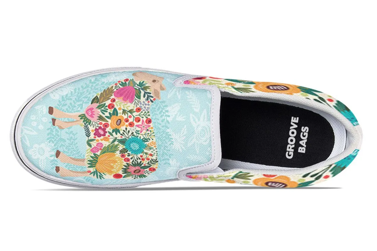 Floral Sheep Slip-On Shoes