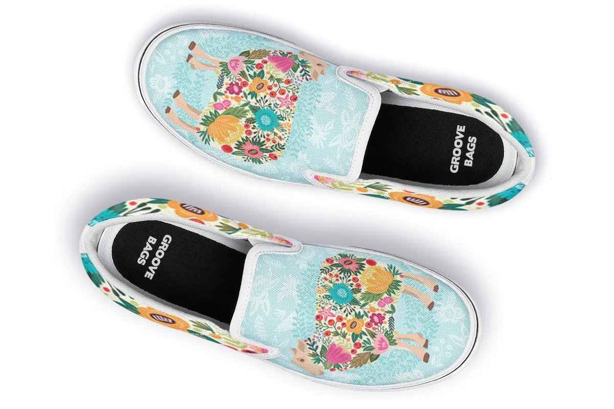 Floral Sheep Slip-On Shoes