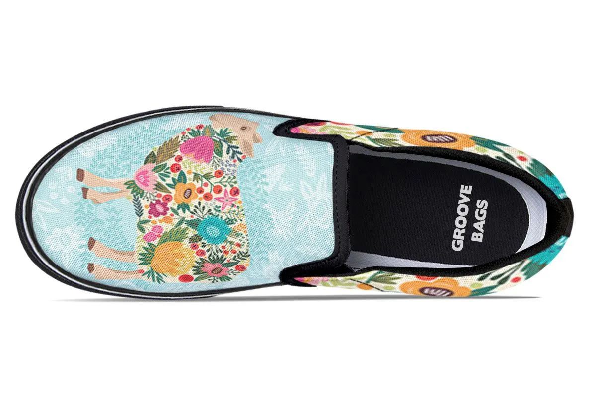 Floral Sheep Slip-On Shoes