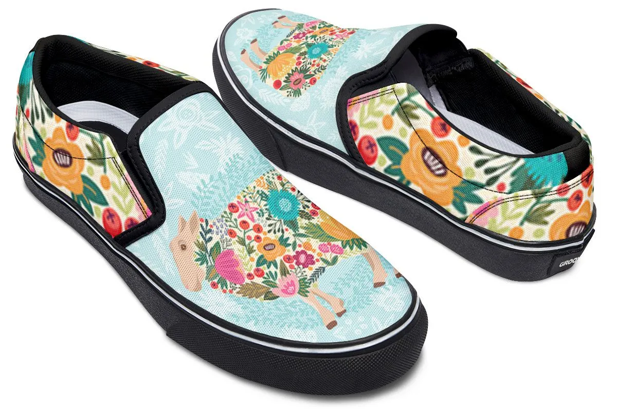 Floral Sheep Slip-On Shoes
