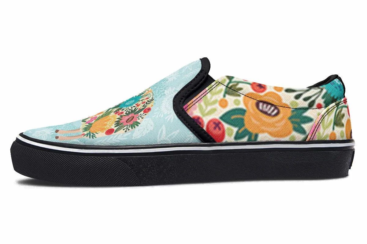 Floral Sheep Slip-On Shoes
