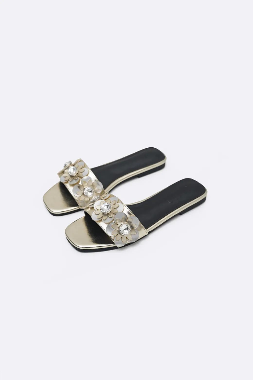 FLOWER METALLIC SLIDES